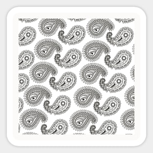 Paisley Neck Gator Cool Paisley Black and White Sticker